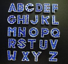 Chaveiros deslizantes com letras coloridas, 8mm de strass azul encaixa para 8mm, faça você mesmo, colar com pulseira 2024 - compre barato