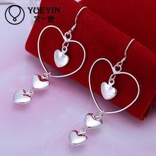 Wholesale silver plated Dangle earrings for women wedding jewelry Long Earrings ornaments High quality elegant 2024 - buy cheap