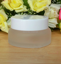 30g Frosted Glass Cream Jar With White plastic lid,glass bottle cosmetic container,cream jar,Cosmetic Jar 50 pieces/lot 2024 - buy cheap