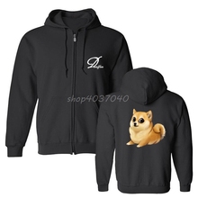 Casaco de moletom estampado husky doge cachorro, blusão com capuz e estampa engraçada para homens primavera outono de algodão, casaco hip hop harajuku streetwear 2024 - compre barato