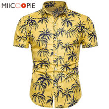 Men's Hawaiian Shirt Short Sleeve Slim Fit Camisa Masculina Summer Casual Coconut Tree Printed Shirts Men Dress Floral Shirt 2024 - buy cheap