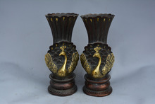 Very rare Qing Dynasty brass gilt vase,Peacock,A pair 2024 - buy cheap