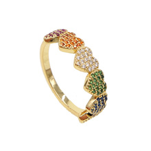 Sparkling cz Heart Finger Ring for Women birthday gift high quality romantic anillo Jewelry six rainbow stack star dainty ring 2024 - buy cheap