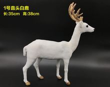 large 35x38cm simulation white christmas deer hard model plastic&furs sika deer home decoration prop craft decoration gift s2706 2024 - buy cheap