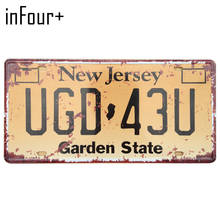 [inFour+] UGD-43U License Plate Metal Plate Car Number Tin Sign Bar Pub Cafe Home Decor Metal Sign Garage Painting Plaques Signs 2024 - buy cheap