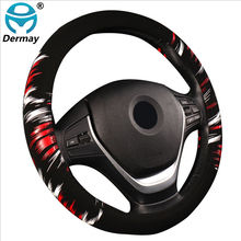 DERMAY PU Leather Car Steering Wheel Cover Fashion 3 Colors Car Styling Universal for 37-38cm Steering-Wheel Auto Car Protector 2024 - buy cheap