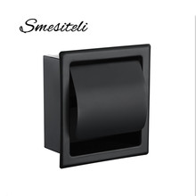 Smesiteli-suporte de papel higiênico sus304 preto fosco ou cromado para parede, caixa de papel higiênico à prova d'água para armazenamento doméstico 2024 - compre barato