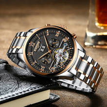 KINYUED Luxury Fashion Brand Automatic Watch Men Skeleton Tourbillon Mens Mechanical Watches Perpetual Calendar Dress Male Clock 2024 - buy cheap