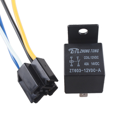 EE support  New Black DC 12V 40A SPST Premium Relay & Socket 4Pin 4P 4 Wire For Car Auto Car Styling 2024 - buy cheap