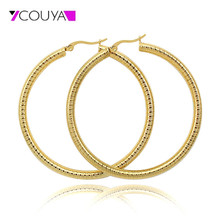 Big Round Hoop Earrings Gold Color Large Circle Earrings High Polished Cross Earring Jewelry Charm Fashion Lightweight for Momen 2024 - buy cheap