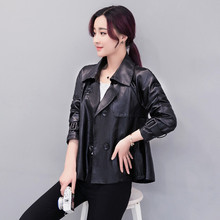 2022 Autumn Women PU Leather Jacket Big Size Short Cloak Leather Bomber Jacket Feminino Basic Outwear coat New sale Y938 2024 - buy cheap