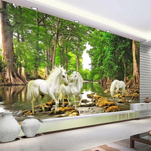 Personalizado papel de parede 3d foto murais cavalo estéreo espaço criativo decoração papéis de parede decoração casa mural TV fundo da parede 3d papel de parede 2024 - compre barato