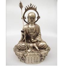Estatua/escultura de Buda, antiguo, coleccionable, decorado a mano antiguo, el rey del diablo, de plata del Tíbet 2024 - compra barato