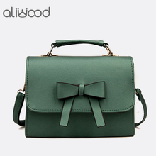 aliwood 2021 New Bowknot Women Shoulder Bags PU Leather Female Crossbody bags Casual Messenger bag Small Flap for Girls Handbags 2024 - buy cheap