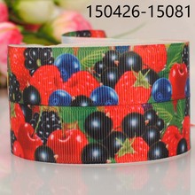 50yards 7/8 " 22 mm blackberry fruit pattern printed grosgrain ribbon tape DIY handmade hairbow ribbon free shipping 2024 - buy cheap