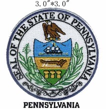 Pennsylvania State Seal 3" wide embroidery patch  for crest/mountains/leaves 2024 - buy cheap
