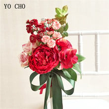 YO CHO Delicate Wedding Centerpieces Fake Plant Bridesmaid Flower Artificial Flowers Rose Peony Sister Flower Bouquet Home Decor 2024 - buy cheap