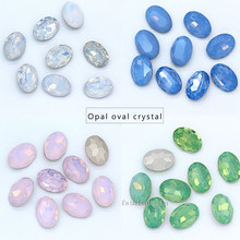 All-size Oval pink/green/Blue/white opal Glass fancy stone pointed back Foiled crystal Nail Art Rhinestones jewelry making beads 2024 - buy cheap