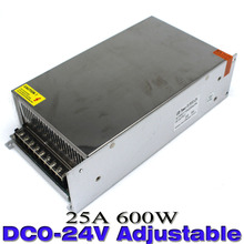 Регулируемый переключатель DC0-24V 25A 600 Вт, трансформатор напряжения источника питания, 110 В, 220 В переменного/постоянного тока, SMPS для систем видеонаблюдения с ЧПУ 2024 - купить недорого