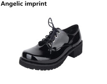 Angelic imprint mori girl lolita shoes woman cosplay punk shoes lady mid heels Pumps women princess dress shoes 5cm 33-47 laceup 2024 - buy cheap