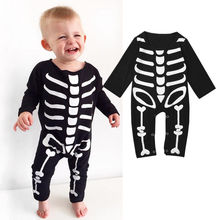 Newborn Baby Boys Girls Halloween Lovely Causal Rompers Long Sleeve Print Black Cotton Jumpsuits Romper Outfit 0-24M 2024 - buy cheap