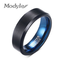 Modyle 2022 Fashion Ring Tungsten Carbide Wedding Ring 6mm width Blue and Black Color Fashion Jewelry 2024 - buy cheap