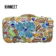 LaiSC Rhinestones Women Luxury Evening Bag Gold Rose Flower Clutch Bag Party Wedding Handbags Female Pochette Prom Purse SC074 2024 - buy cheap