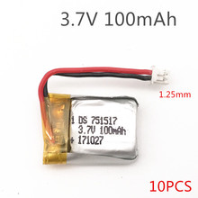 10 шт 1S 3,7 V 100 mAh литий-полимерный Батарея для Cheerson CX10 CX-10 CX-10A запасные части для радиоуправляемого квадрокоптера Запчасти 3,7 V 100 mAh Li-po Батарея оптовая продажа 2024 - купить недорого