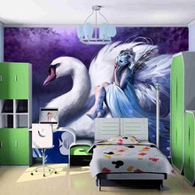 Beibehand-papel de parede personalizável, todos os tamanhos, foto, infantil, desenho de cisne, murais, 3d, quarto 2024 - compre barato