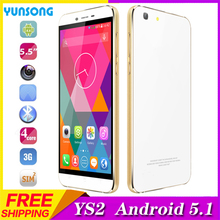 YUNSONG YS2 5.5inch Smartphone Android5.1 telephone MTK6580 Quad Core Cell Phone Dual Sim 3G 2G 5MP Camera unlocked Mobile Phone 2024 - buy cheap