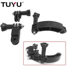 TUYU-Brazo de extensión curvo para casco + soporte de cadena de tornillo de conexión giratoria para GoPro Hero 9 8 7 6 5 para cámara SJCAM Xiaomi Yi EKEN 2024 - compra barato