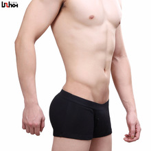 Cuecas boxer masculinas sexy, cueca de algodão com cintura baixa, macio convexo em u, interior interior 2024 - compre barato
