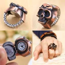 Женские и мужские часы с кольцом на палец, винтажная раскладушка, пиратский череп 2024 - купить недорого