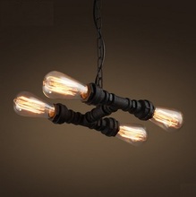 Лампа для водопроводной трубы в скандинавском стиле лофт, подвесные светильник ильники Эдисона в стиле ретро, винтажные промышленные осветительные приборы для столовой, Lamparas 2024 - купить недорого