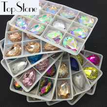 Pointback Teardrop Glass Crystal Sew On Stone Droplet Muti Colors Mixed Sewing Jewelry Beads 10x14,13x18,18x25,20x30mm 2024 - buy cheap