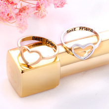 Новое модное кольцо в форме сердца золотистого и серебряного цвета, вечерние кольца в форме сердца для мужчин и женщин, лучший подарок для мужчин и женщин 2024 - купить недорого