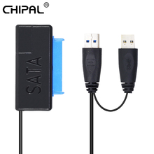 CHIPAL 5Gbps USB 3.0 to 22 Pin Converter USB to 22Pin SATA 3.0 Cable Adapter with USB2.0 Power for Optical 2.5'' Hard Disk Drive 2024 - buy cheap