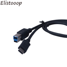 Elistooop USB-C USB 3,1 Тип C Штекерный разъем к USB 2,0 Тип B Штекерный кабель для передачи данных для телефона Macbook ноутбука принтера жесткого диска 2018 2024 - купить недорого