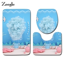 Zeegle Bath Mat 3Pcs/Set Toilet Seat Cover Mat  Bath Mats For Bathroom Anti-Slip Shower Carpet Home Decor 2024 - buy cheap