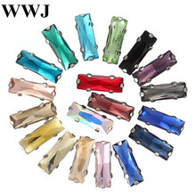 Todas as Cores do Retângulo Forma Fantasia de Pedra Com Garra Criação 5x10mm 5x15mm 7x21mm de Costura contas De Cristal De Vidro Para Decoração de Vestido 2024 - compre barato