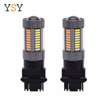 2pcs 3047 3057 3057A 3155 3157 White/Amber Dual Color Switchback 4014 Chipsets 66SMD LED Bulbs Turn Signal Light Lamp DRL 2024 - buy cheap