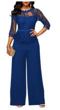 3XL Plus size women office wide leg jumpsuit long romper sexy v neck tunic party Work Wear Elegant overalls AE335 2024 - buy cheap