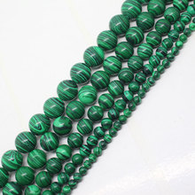 Mini. order is $7! 4-12mm Manmade Green Malachite Round Loose Beads 15" 2024 - buy cheap