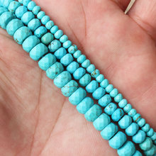 Mini. order is $7! 2x4mm 4x6mm 5x8mm Faceted Blue Turquoise Rondelle Abacus Jewelry Making Beads Strand 15" 2024 - buy cheap