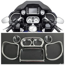 Carenado interior para motocicleta, velocímetro, Radio, altavoz, Kit embellecedor para Harley Road Glide 2015-2017 FLTRX 2024 - compra barato