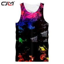 CJLM Leisure Sports Mens Tank Top 3D Horrible Colorful Flower Tee Shirt Printed Man Tanktop Casual Brand Clothing Wholesale 2024 - buy cheap