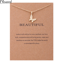 Fashion Gold Color Chain Butterfly Pendant Necklaces for Women Party Birthday Jewelry Gifts With Card 2024 - buy cheap