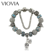 VIOVIA  Accessories Charm Bracelets & Bangles Crystal Beads Bohemian Style Luxury Crown Pendant for Women gift B15165 2024 - buy cheap