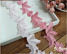 New!5Meters/lot 5.5cm Pretty Designed Polyester Embroidered African Lace Water Soluble Lace Trim Ribbon DIY Clothing Accessories 2024 - buy cheap