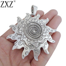 ZXZ 2pcs Tibetan Silver Large Spiral Sun Flower Charms Pendants for Necklace Jewelry Making Findings 76x69mm 2024 - buy cheap